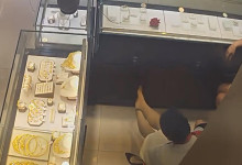 The jewelry store hostess in white dress great dangling shoeplay 8