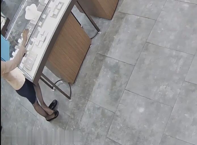 The jewelry store hostess in black nylon gave us a shoeplay lesson 12